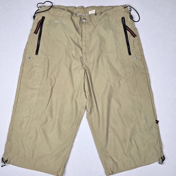 VINTAGE Y2K LEVIS SILVER TAB- Mens Large Cropped Hiking Pants Poly/Nylon Khaki - Picture 1 of 13
